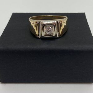 10K Yellow Gold Men's Diamond Ring 0.20 ct