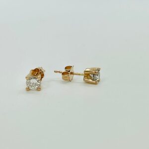 14Karat Rose Gold Natural Diamonds Studs 0.50CTW SI1-H