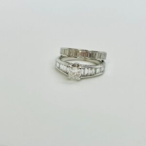 Showcase Clearance "ONLY ONE LEFT" 14K white Gold & Natural Diamond Wedding Set 1.08CTW