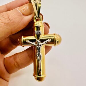 High End Consignment Sale 18Karat Two Tone Crucifix 2 x 1.5"