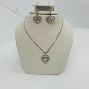 3pcs Set in 14K White Gold & Natural Diamonds