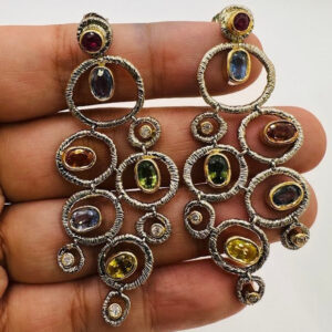 Award Winning Natural Sapphires 18Karat Gold Dangle Earrings