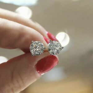14 Karat Natural Diamond Studs 1.20 CTW