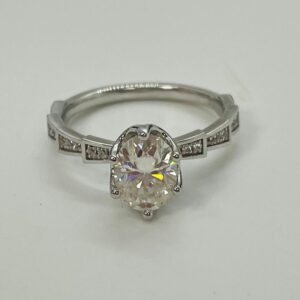 Hidden Halo Gorgeous 1.50Carat Mondavhie Diamond Oval Engagement Ring