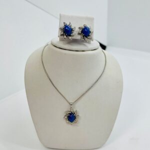 Beautiful Natural Star Sapphire and Diamond 3 Pieces Set