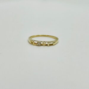 Cute 10Karat Yellow Gold and Diamond LOVE Ring