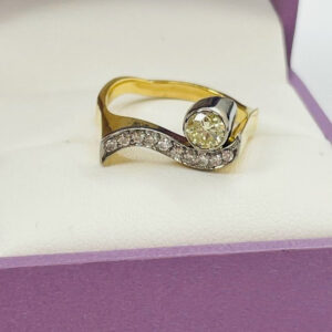 Save $2000.00 Canary Natural Diamond Ring in 18K Yellow or White Gold