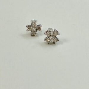 Natural Diamonds Cross Earrings in 18 Karat Gold 0.50CTW