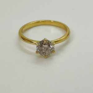 18K Tiffany Style Natural Diamond 1.00 Carat G Color I2