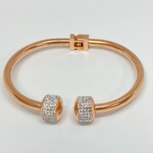 Rose Gold Finish Bangle + FREE Diamond Earrings