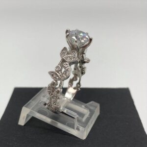 Stunning Ring Design- White Gold Finish Engagement Ring with 1ct Zsophia Diamond