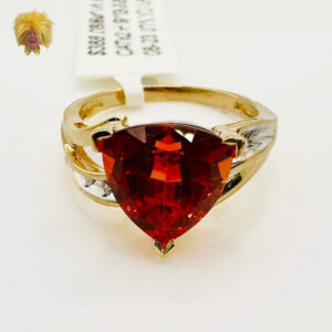 3.00 Carat Natural Orange Garnet Ring