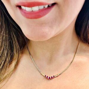 High End AAA Rubies & Diamonds 14Karat Necklace