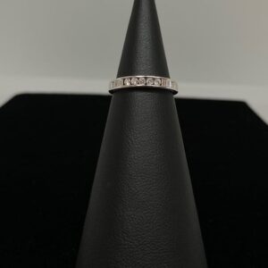 Stunning 14K White Gold Wedding Ring Set 0.78ct with 17 Natural Diamonds I1-G Color with matching band with 9 Diamonds