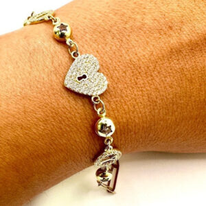 14 Karat Yellow Gold Gold Trendy paperclip links with Natural Diamonds